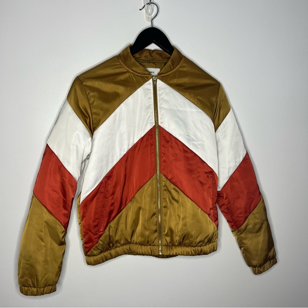 Gold Colorblock Bomber Jacket